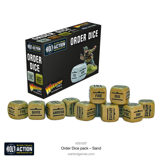 Bolt Action Orders Dice - Sand