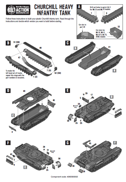 Bolt Action Churchill Tank (Plastic)