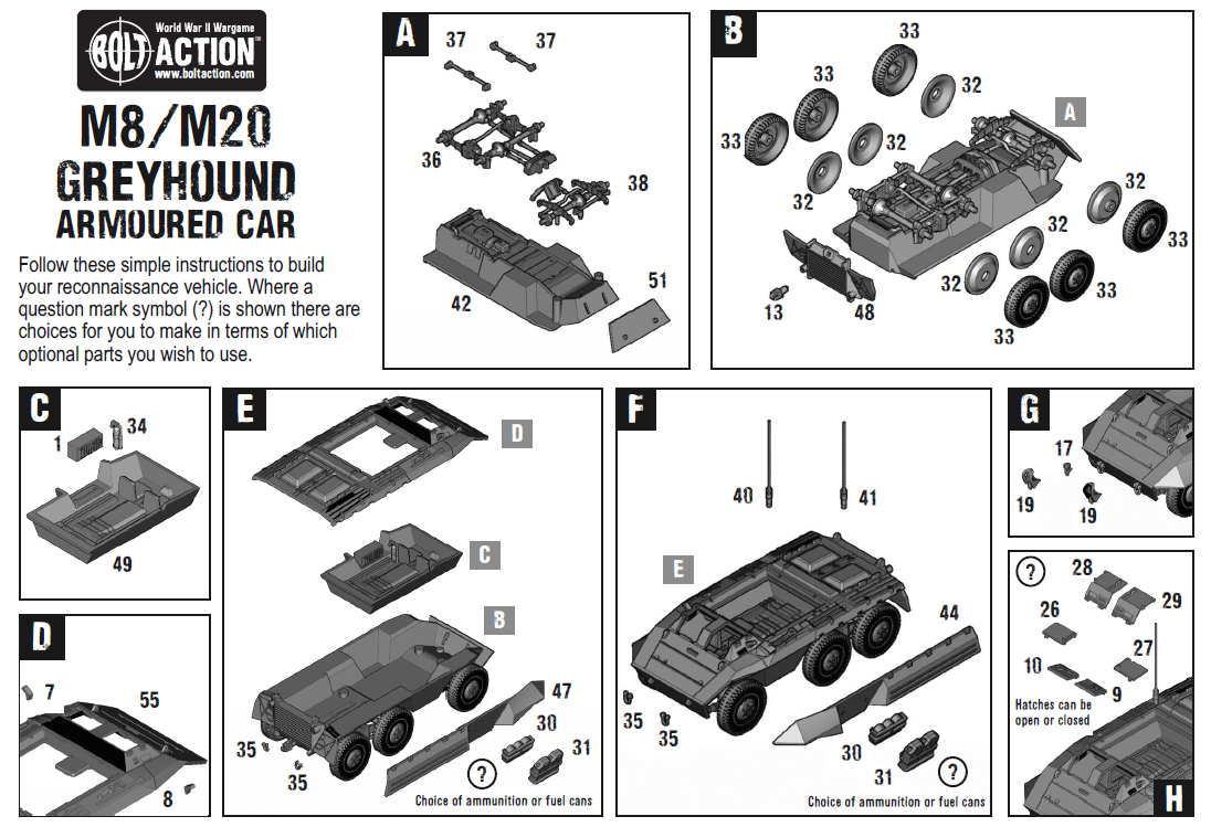 Bolt Action M8/M20 Greyhound Scout Car (Plastic Box)