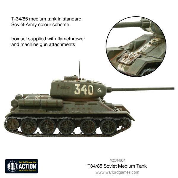 Bolt Action T-34/85 medium tank (plastic)