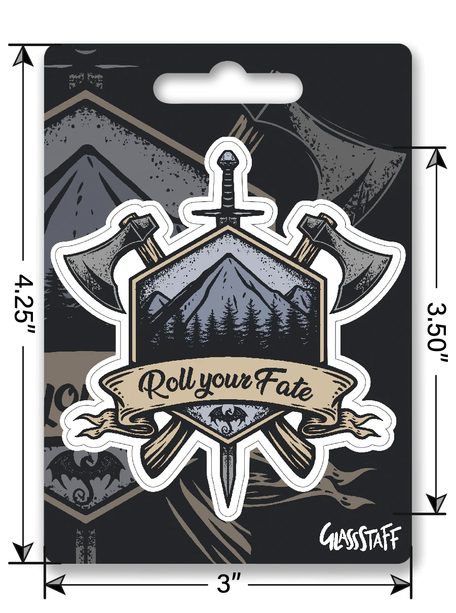 GlassStaff Roll Your Fate Waterproof Die Cut Vinyl Sticker