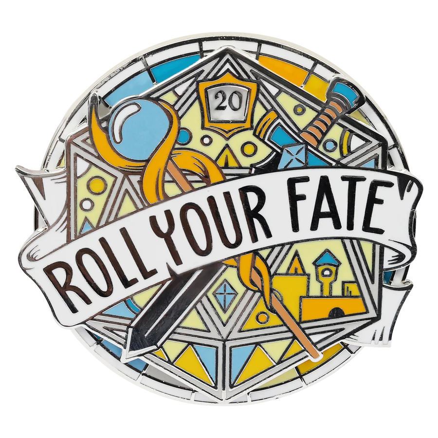 GlassStaff Roll Your Fate D20 Large Spinner Enamel Pin