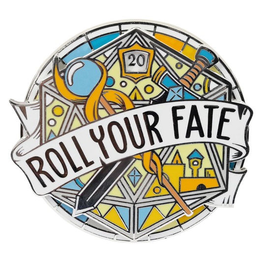 GlassStaff Roll Your Fate D20 Large Spinner Enamel Pin