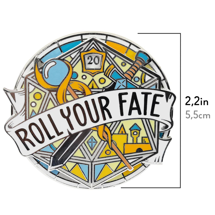 GlassStaff Roll Your Fate D20 Large Spinner Enamel Pin