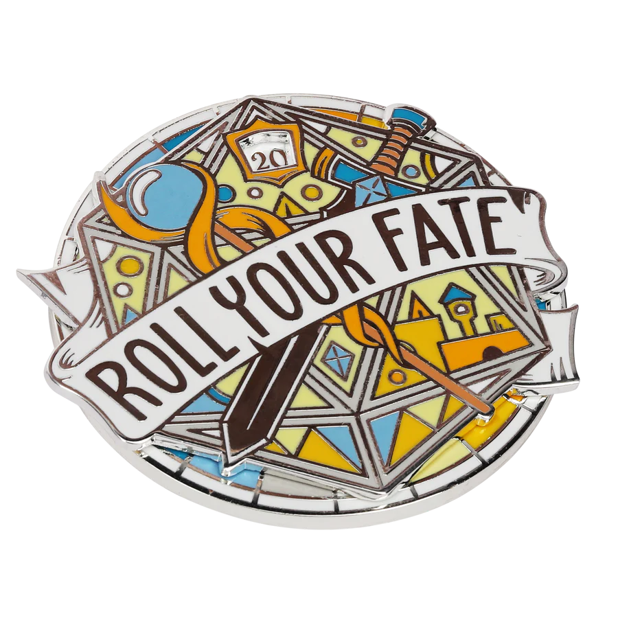 GlassStaff Roll Your Fate D20 Large Spinner Enamel Pin